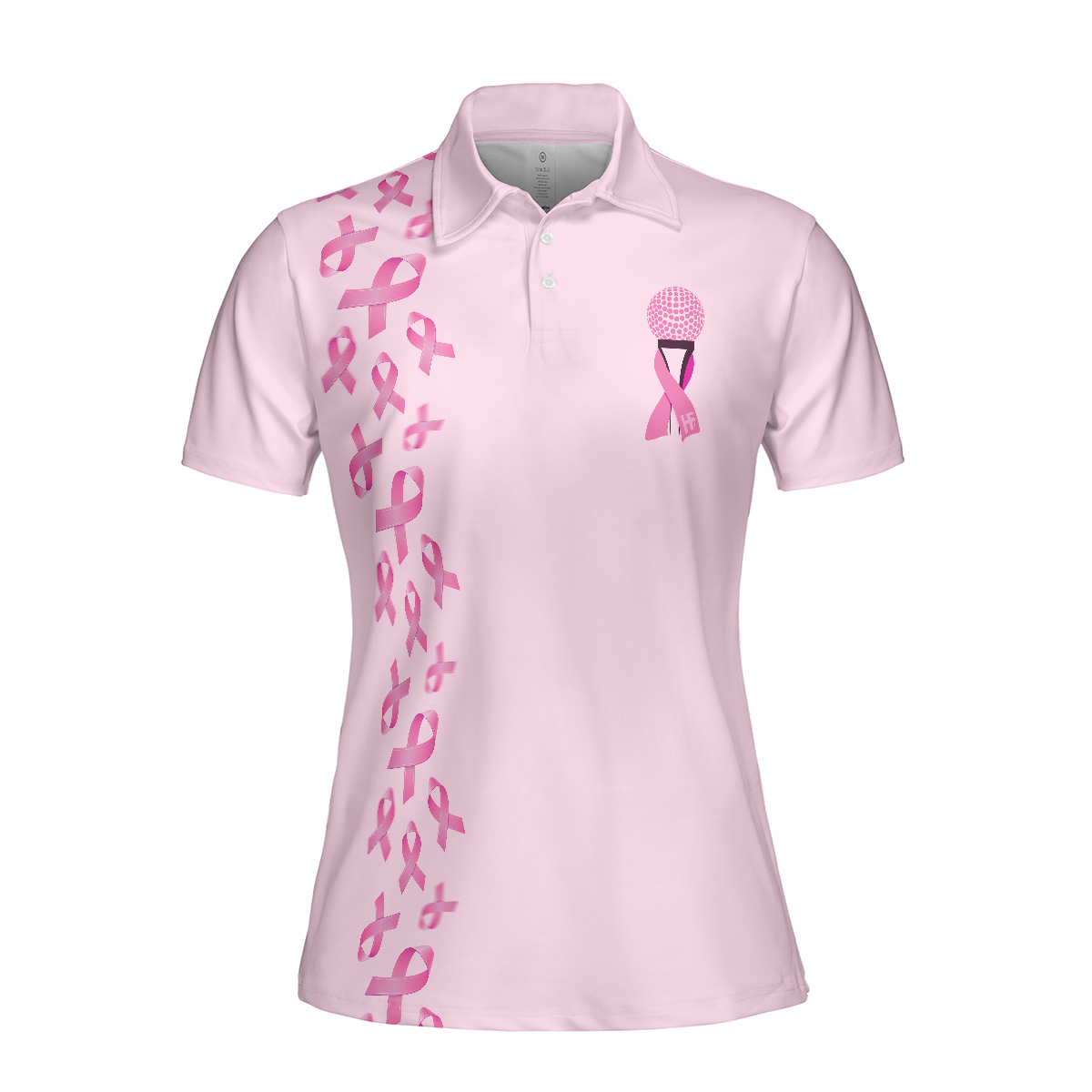 In October We Wear Pink Short Sleeve Women Polo Shirt - 3