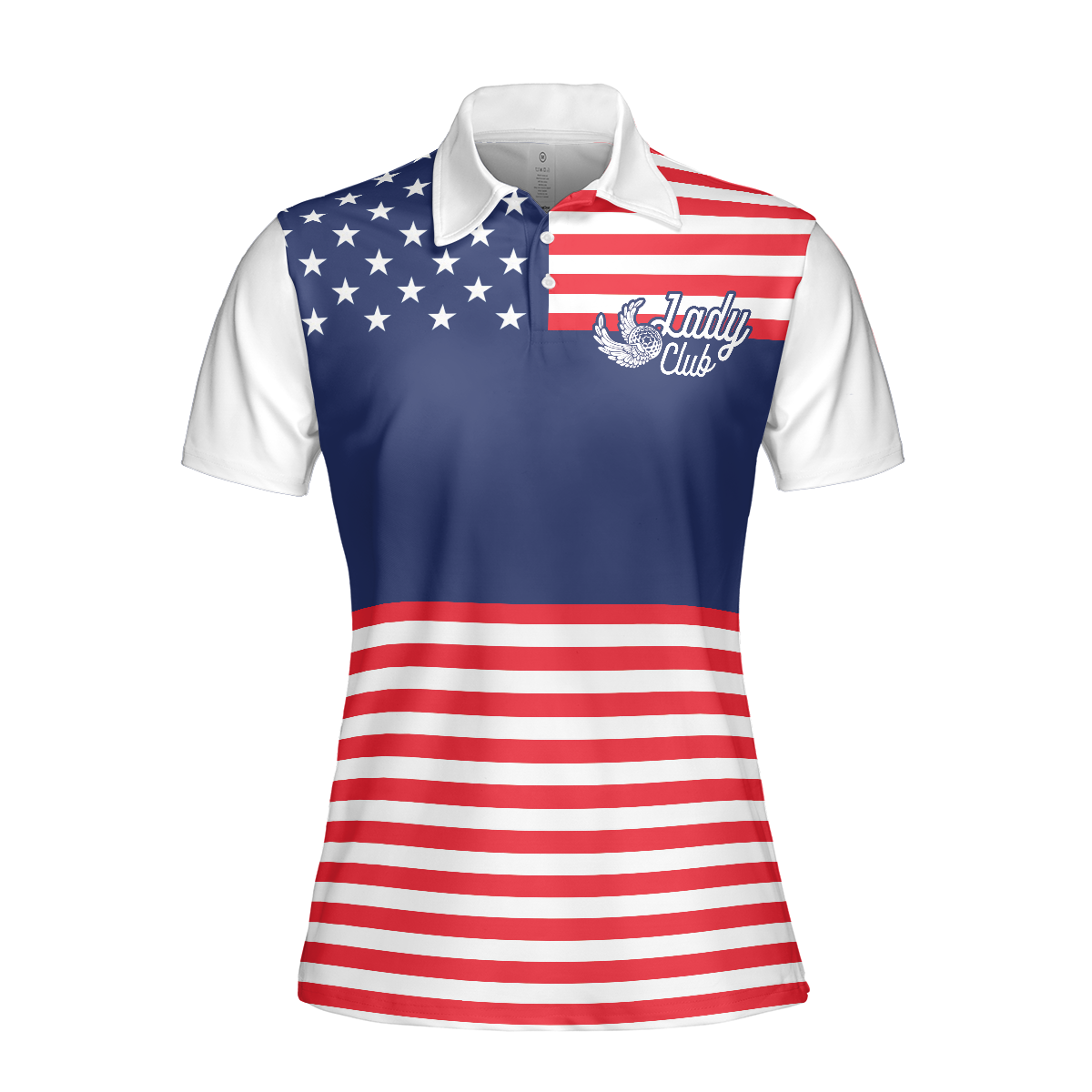 Lady Squad America Flag Golf Shirt Short Sleeve Women Polo Shirt - 3