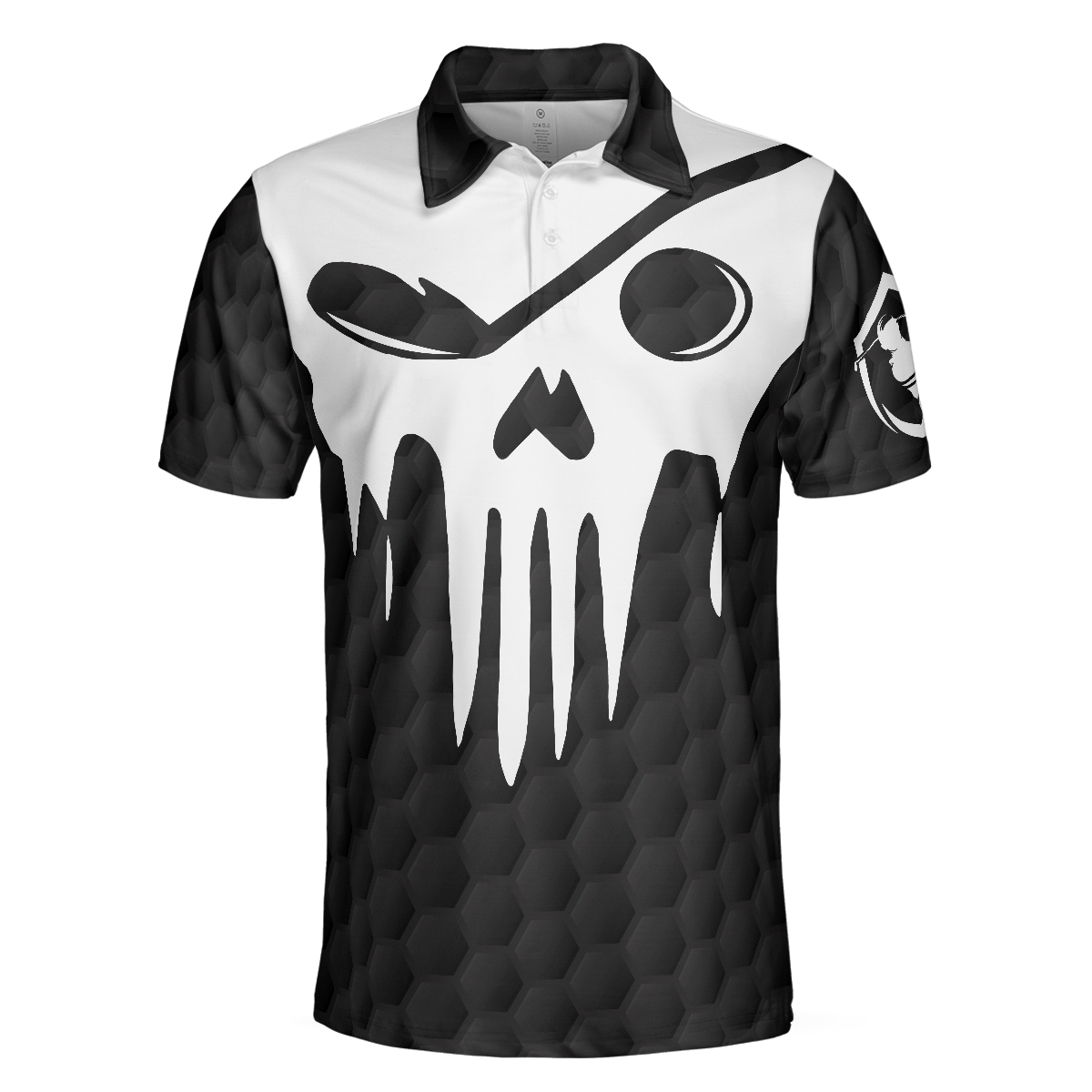 Skull Golf Polo Shirt Black And White Skull Golf Shirt With Sayings Best Golf Gift For Halloween - 3