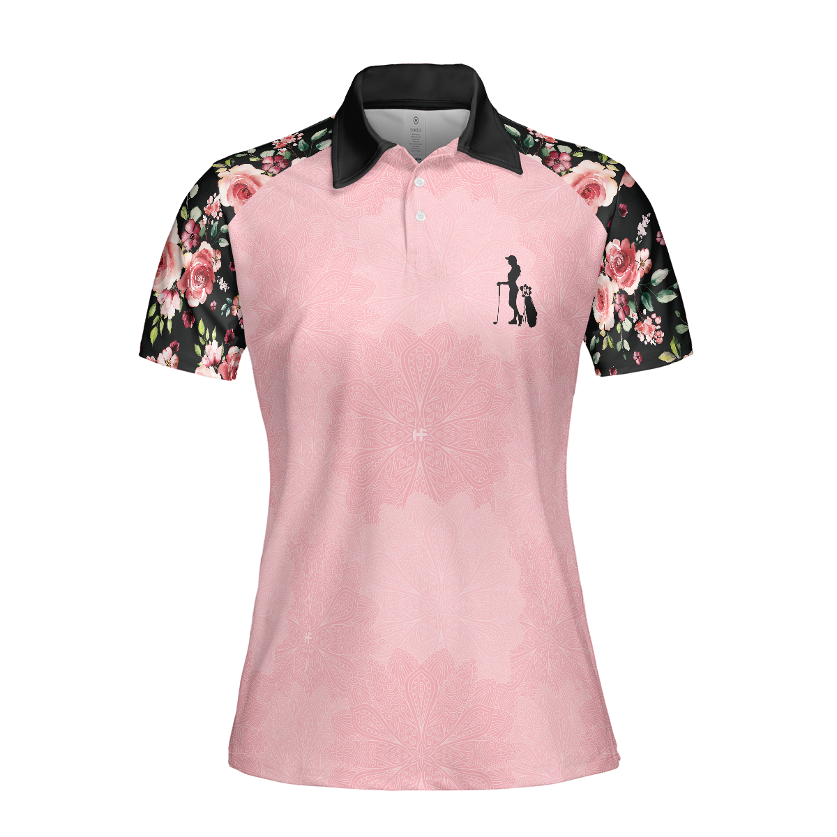 I Know I Play Like A Girl Try To Keep Up Elegant Flower Pattern Golf Short Sleeve Women Polo Shirt - 3