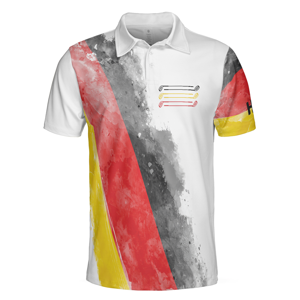 German Flag Special Golf Pattern Polo Shirt Waterbrush Polo Shirt Best Golf Shirt For Men - 3