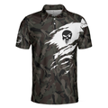 Never Underestimate An Old Man Camouflage Pattern Skull Polo Shirt Army Skeleton Golfer Polo Shirt Camo Golf Shirt For Men - 3