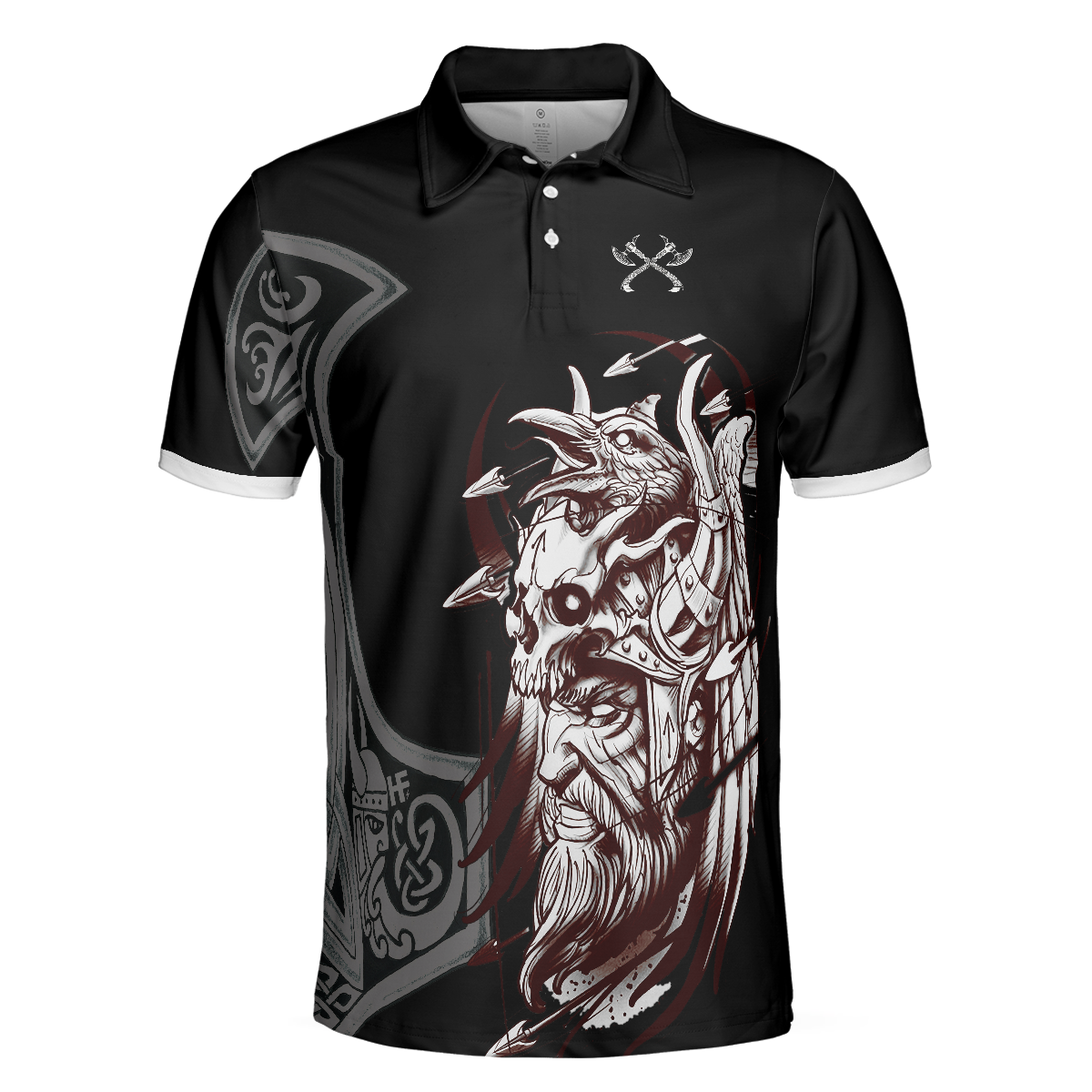 Im Not Angry This Is Just My Viking Face Polo Shirt Cool Black Viking Shirt For Men - 3