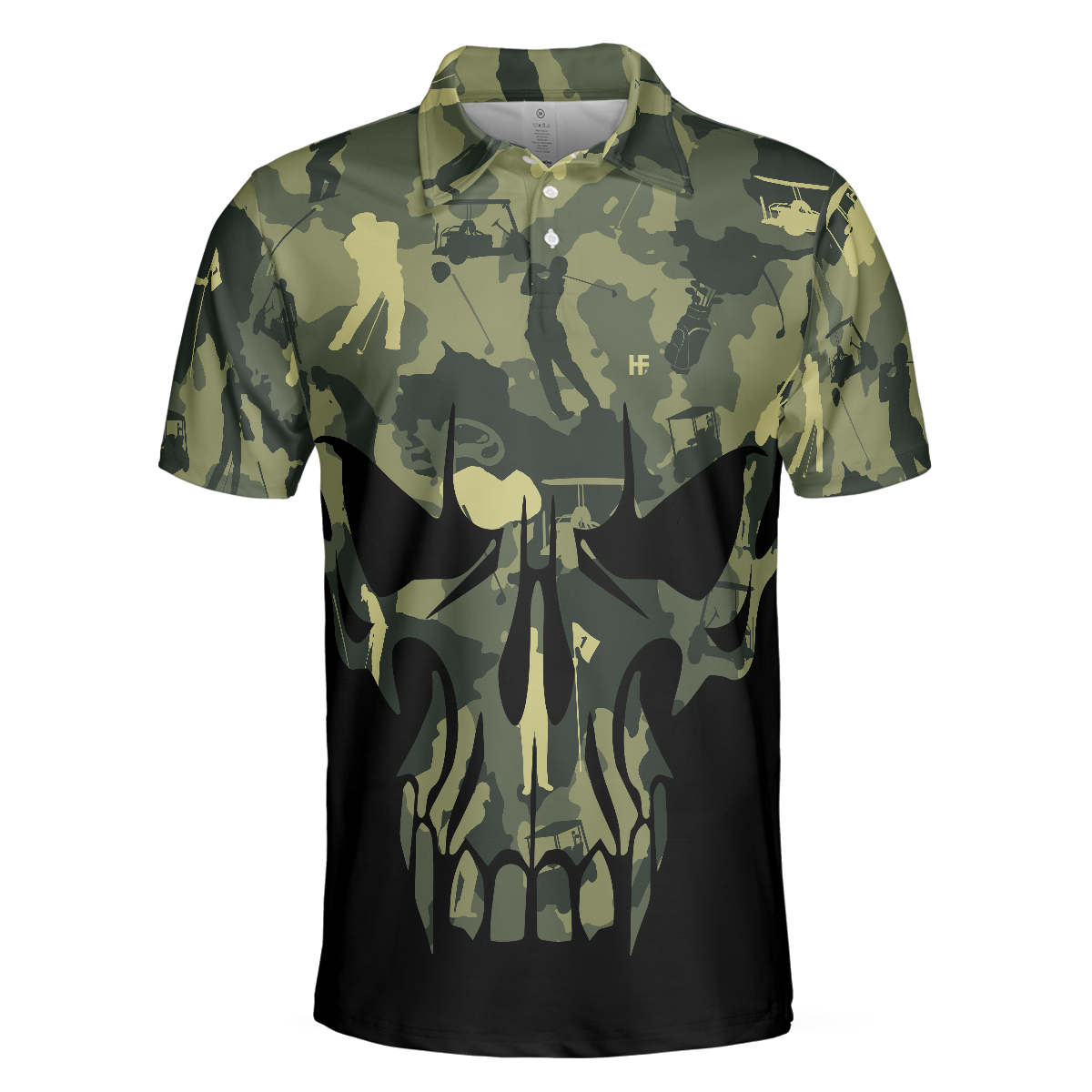 Make Par Not War Polo Shirt Camouflage Pattern Golf Shirt For Veterans Golf Gift Idea For Military Dad - 3
