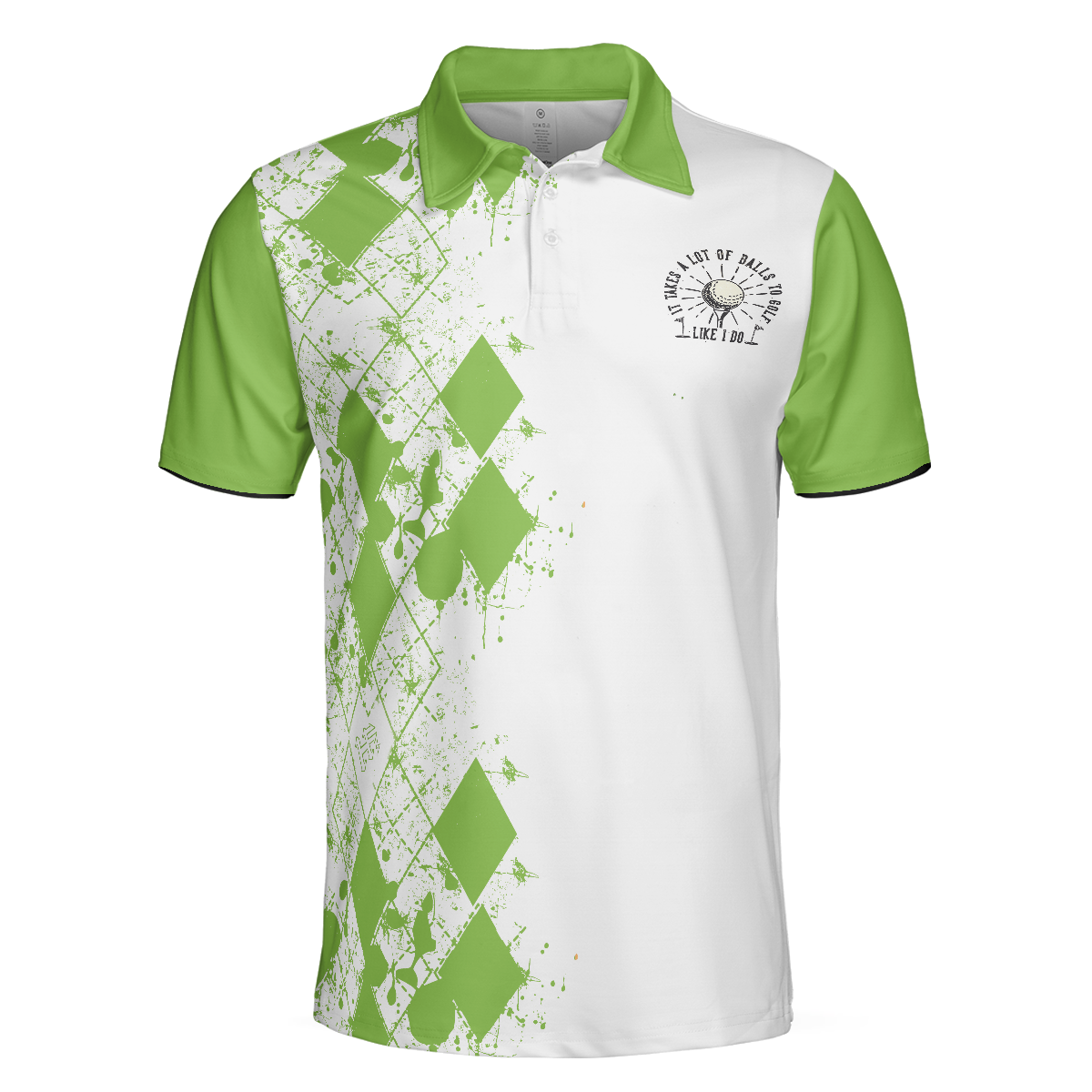 Hole In One Is Perfect Polo Shirt White And Green Golf Shirt For Men - 3