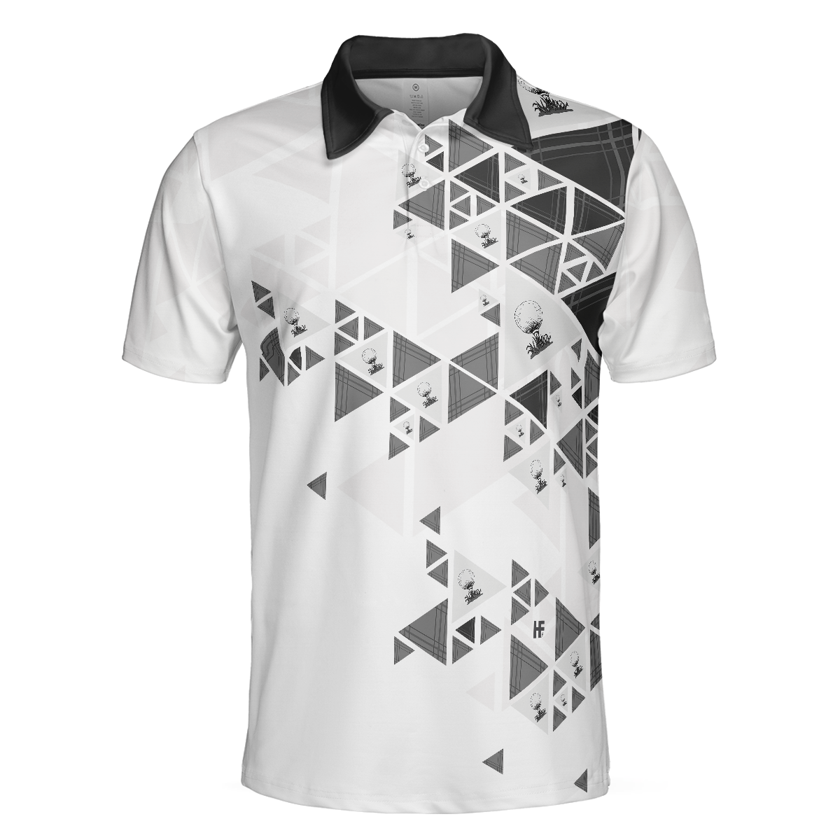 Golf Pattern On Par For Years Polo Shirt Black And White Polo Shirt Best Golf Shirt For Men - 3