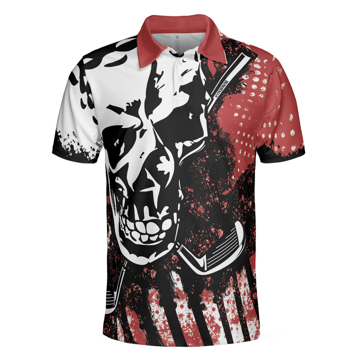 Blade Mens Golf Red Short Sleeve Golf Polo Shirt Skull Polo Shirt Best Golf Shirt For Men - 3