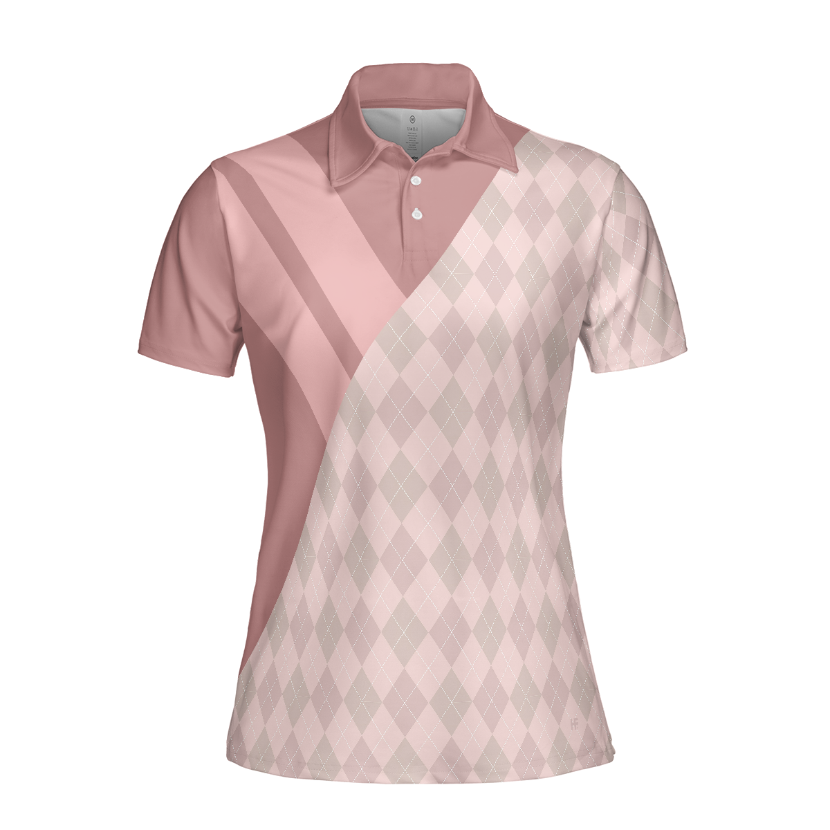 Never Underestimate A Woman Who Loves Golf And Wine Short Sleeve Women Polo Shirt Pastel Argyle Pattern Shirt - 3