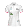 Ready For A Golf Day Golf Short Sleeve Women Polo Shirt White And Pink Golf Shirt For Ladies - 3