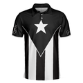 Puerto Rico Flag Black And White Polo Shirt Puerto Rican Toad Coqu Shirt - 3