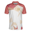 Rip It Sip It Grip It Golfer Golf Polo Shirt White And Pink Golfing Shirt For Male Players Simple Golf Shirt Design - 3