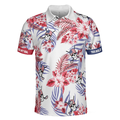 Seamless Tropical Pattern Golf Skull America Polo Shirt Texas Bluebonnet Golf Shirt For Men - 3