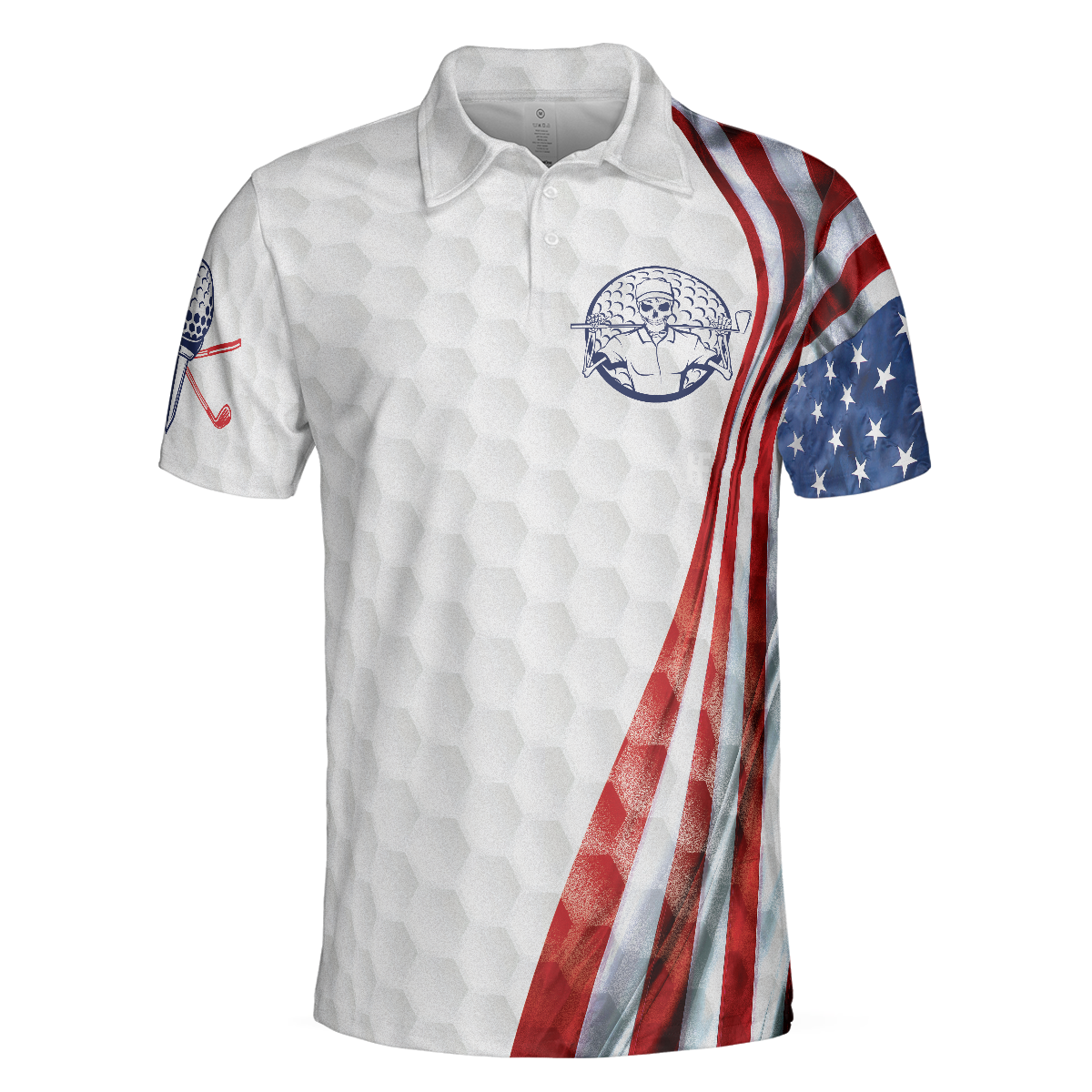 The Day I Stop Golfing Polo Shirt Golf Pattern Skeleton Golfer American Flag Polo Shirt Best Golf Shirt For Men - 3