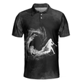 Baseball On Smoke Black Theme Polo Shirt Smoke Baseball Striker Player Polo Shirt Best Baseball Shirt For Men - 3