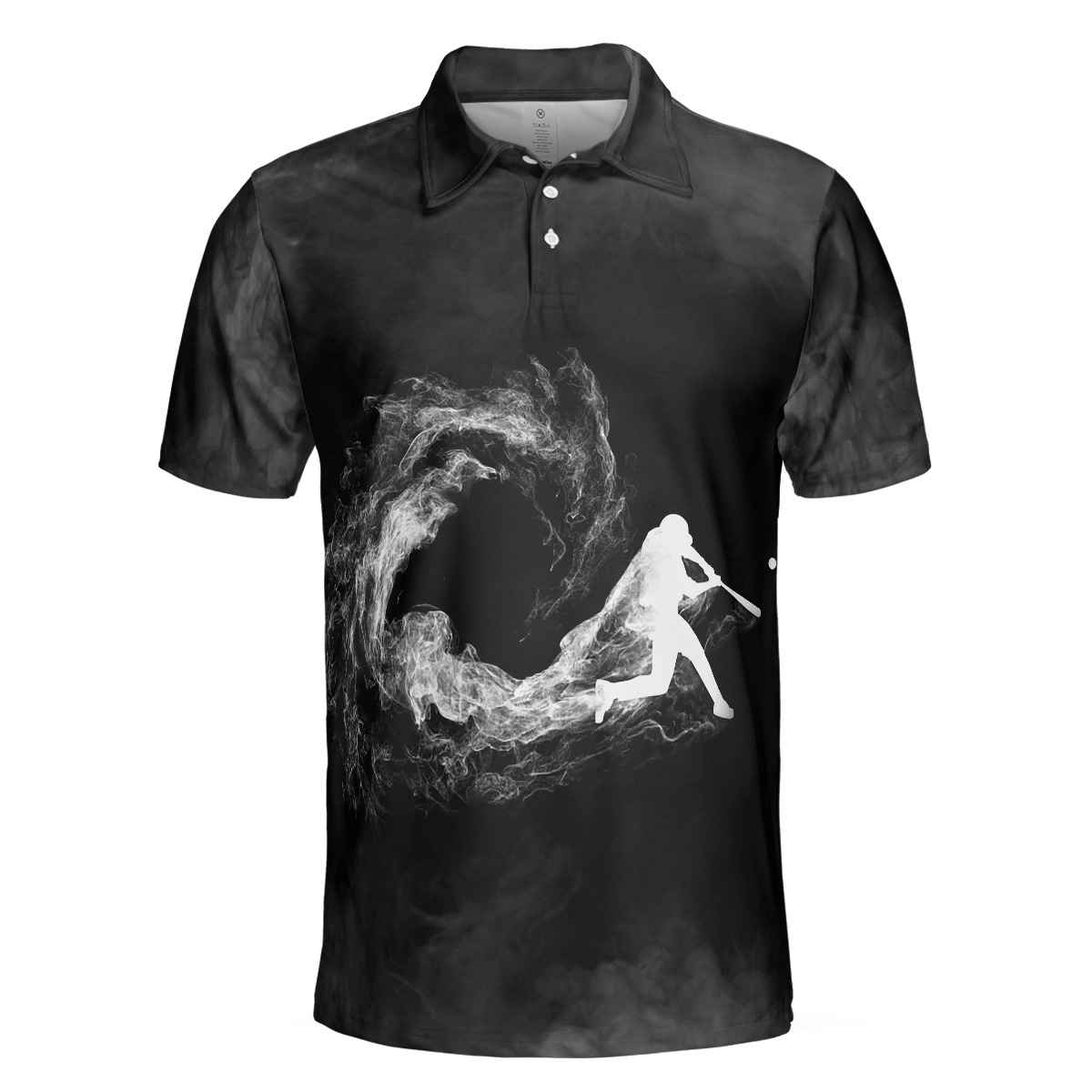 Baseball On Smoke Black Theme Polo Shirt Smoke Baseball Striker Player Polo Shirt Best Baseball Shirt For Men - 3