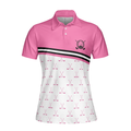 Crossed Pink Golf Clubs Golf Short Sleeve Women Polo Shirt - 3