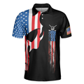 Skull Golf With American Flag Polo Shirt Never Underate An Old Man Golfer Polo Shirt Best Golf Shirt For Men - 3