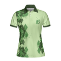 Queen Of The Green Golf Girl Short Sleeve Women Polo Shirt Green Argyle Pattern Golf Shirt Cool Golf Gift For Women - 3