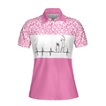 Pink Golfbeat Leopard Golf Short Sleeve Women Polo Shirt Heartbeat Golfing Polo Shirt For Ladies - 3