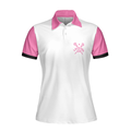 Yes I Play Like A Girl Need A Lesson Lacrosse Short Sleeve Women Polo Shirt White And Pink Lacrosse Shirt For Ladies - 3