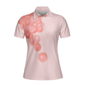 Pink Golf Balls Pattern Short Sleeve Women Polo Shirt Thoughtful Golfing Shirt For Ladies Best Golf Gift - 3