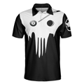 Skull Billiards Polo Shirt Black And White Billiards Shirt For Billiards Lovers Basic Shirt Design For Men - 3