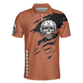 American Football Texture Short Sleeve Polo Shirt Skull Football Player Polo Shirt Best Football Shirt For Men - 3