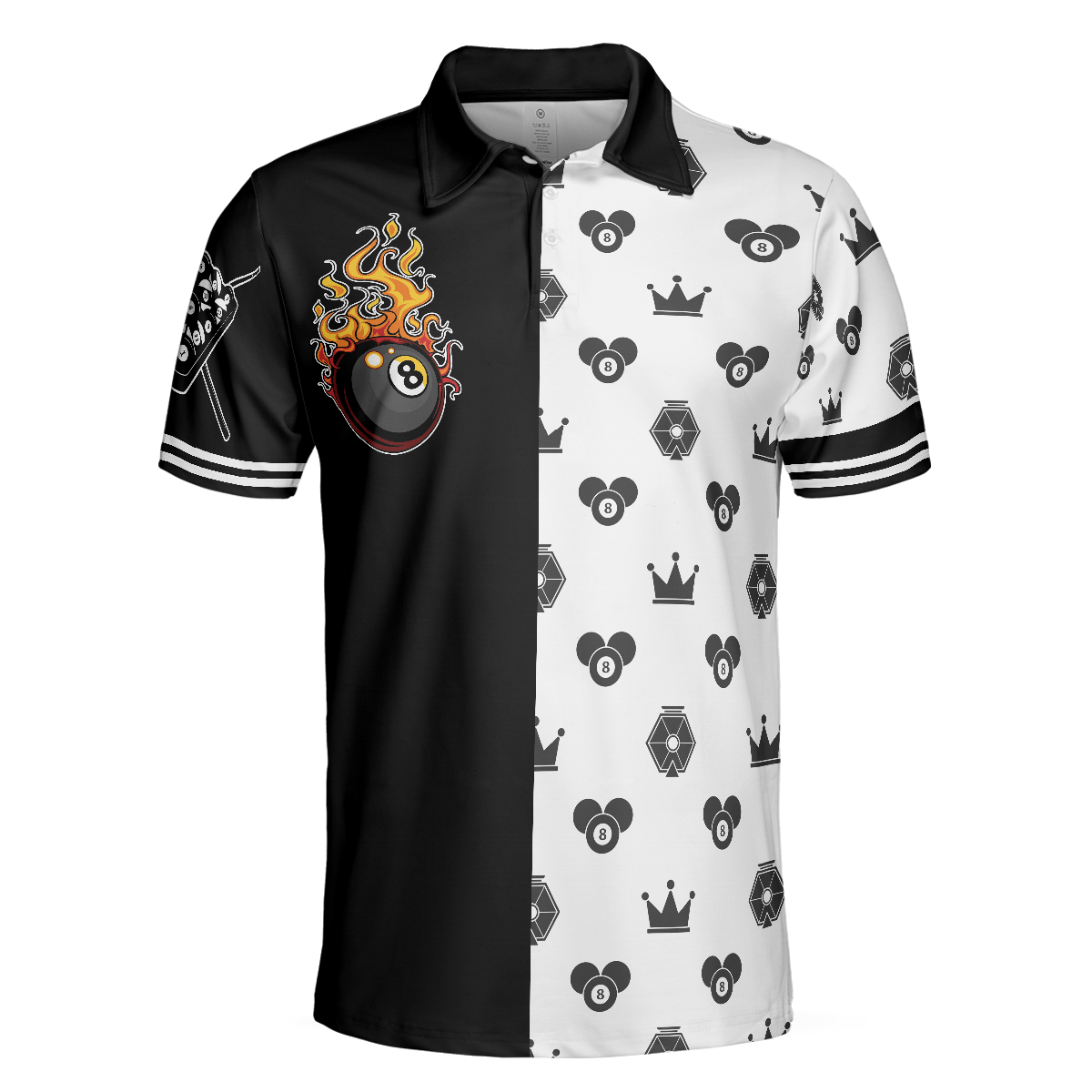 Flame Eight Ball Billiards Polo Shirt Cute Billiards Shirt Design For Men Best Gift Idea For Billiards Players - 3