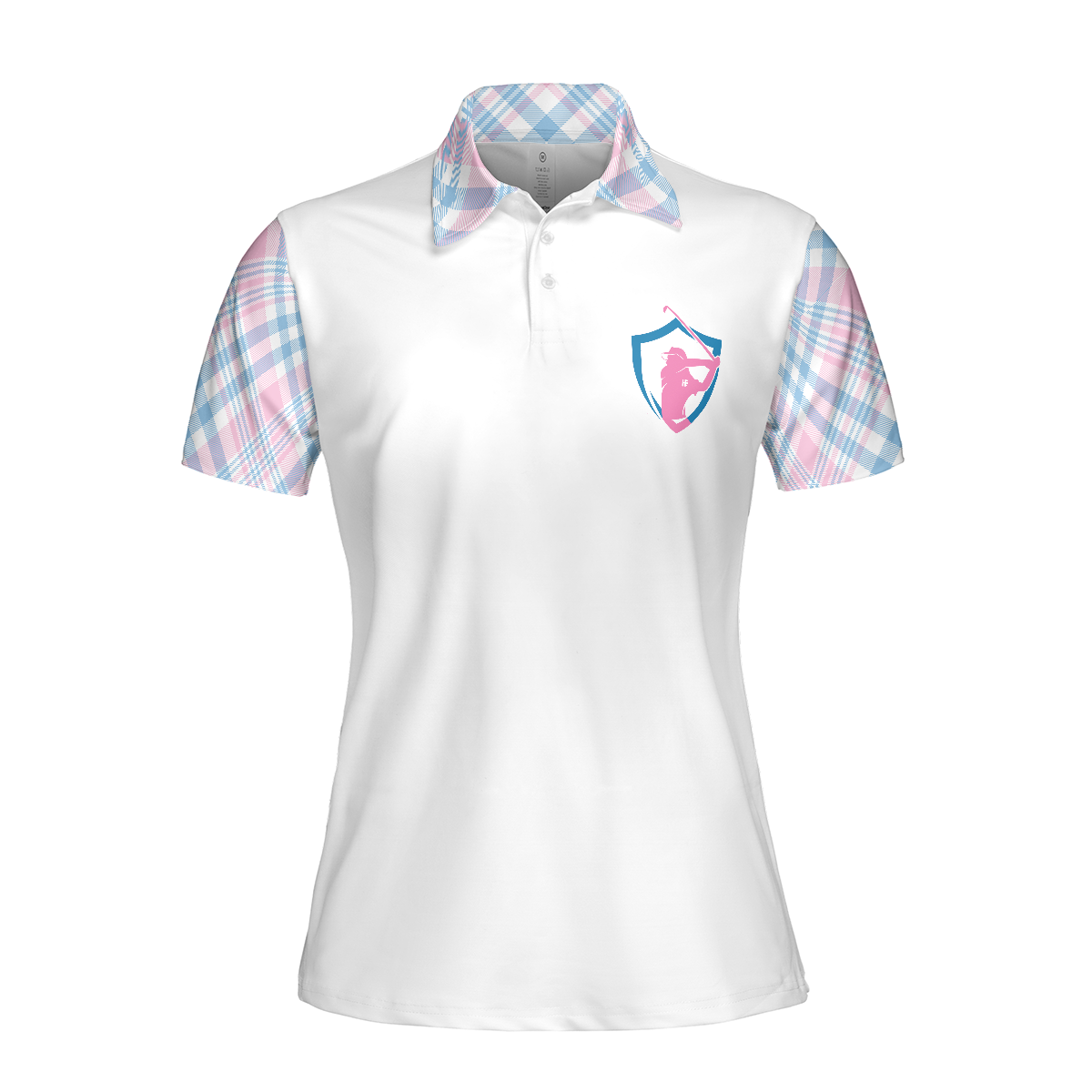 Golf Mom White Short Sleeve Women Polo Shirt Cool Golf Gift For Women - 3