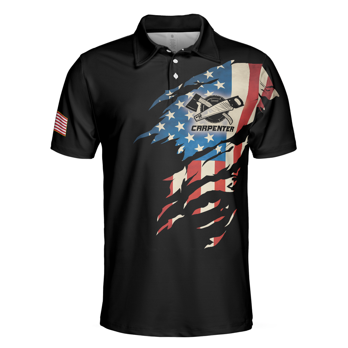 Carpenter My Craft Allows Me To Build Anything Polo Shirt Ripped American Flag Polo Shirt Best Carpenter Shirt For Men - 3