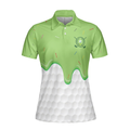 Ice Cream Melting On Golf Ball Cone Golf Short Sleeve Women Polo Shirt - 3