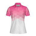 Just A Pink Girl Who Loves Playing Golf Short Sleeve Women Polo Shirt Pink Argyle Pattern Golf Shirt - 3