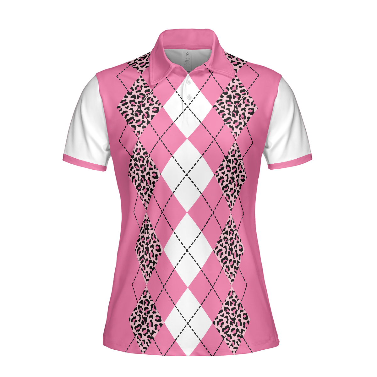 Are You Staring At My Putt Again Golf Short Sleeve Women Polo Shirt White And Pink Argyle Pattern Golf Shirt For Ladies - 3