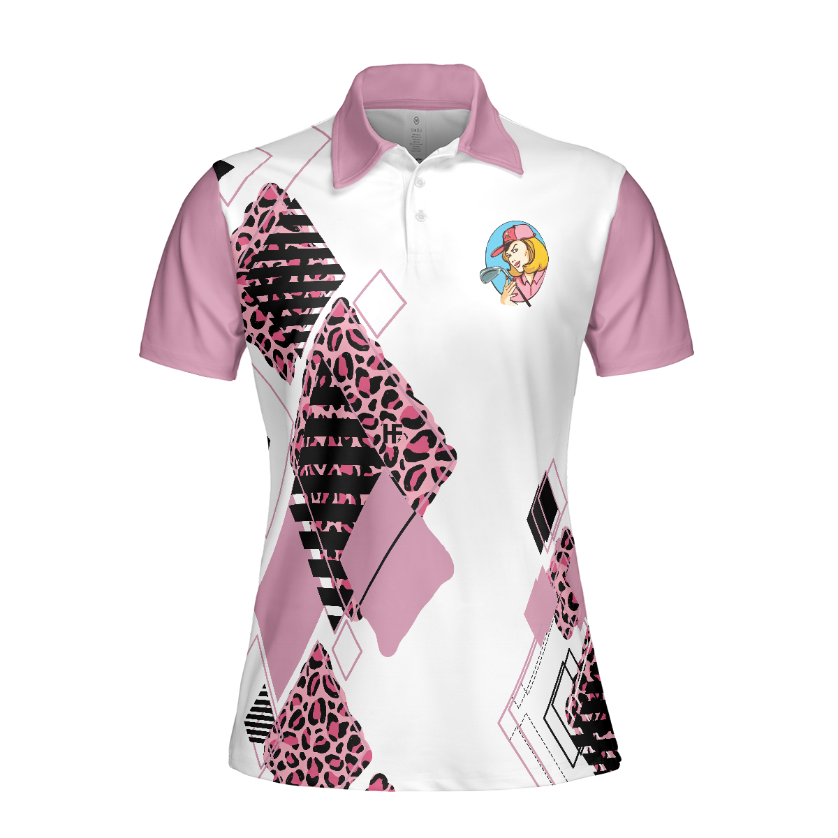 Youre Staring At My Putt Again Argyle Pattern Golf Short Sleeve Women Polo Shirt Best Golf Shirt For Ladies - 3