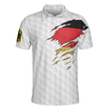 Golf Germany Flag Polo Shirt White Golf Pattern Polo Shirt German Golf Shirt For Men - 3