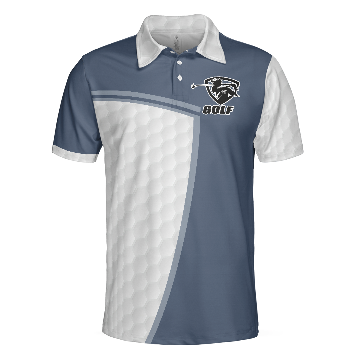 The Art Of Playing Fetch With Yourself Golf Polo Shirt Funny White And Blue Golf Shirt For Men - 3