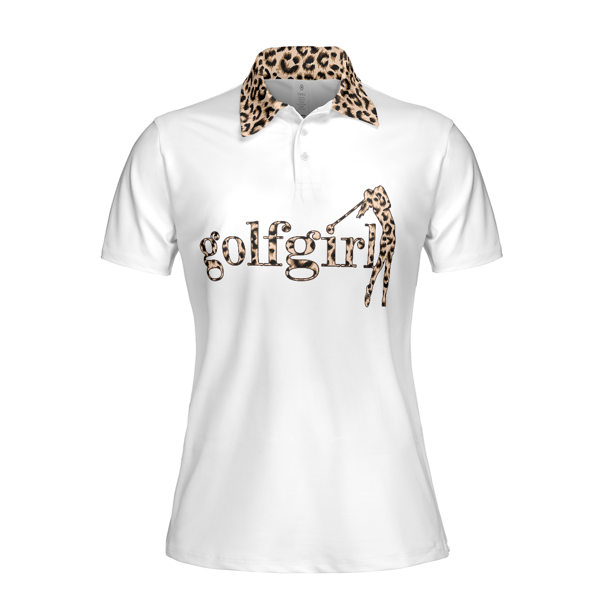 Golf Girl Leopard Pattern Short Sleeve Women Polo Shirt - 3