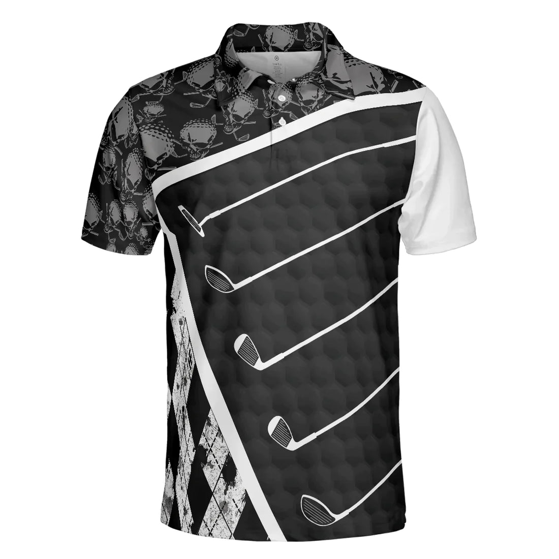 Life Is Full Of Important Choices Golf Polo Shirt, Black And White Skull Golf Shirt For Men