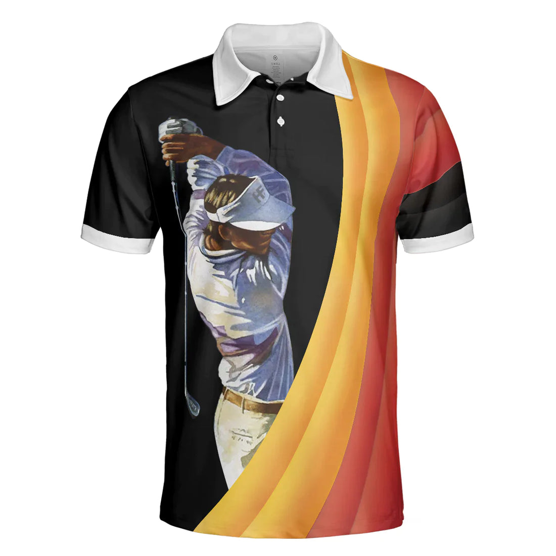 German Flag Golf Art Short Sleeve All Over Print Men Polo Shirt, Golfing Polo Shirt, Best Golf Shirt For Men