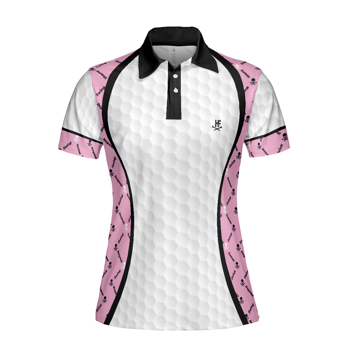 Swing Swear And Repeat Golf Girl Life Golf Short Sleeve Women Polo Shirt Argyle Pattern Golf Shirt For Ladies - 3