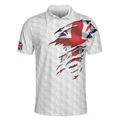 Golf Texture United Kingdom Polo Shirt Great Britain Union Jack Polo Shirt UK Golf Shirt For Men - 3