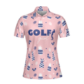 Golf Girl Summer Pattern Short Sleeve Women Polo Shirt Pink Golf Shirt For Ladies Unique Female Golf Gift - 3