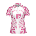 White Pink Camouflage Thinning Layout Golf Short Sleeve Women Polo Shirt Best Golf Shirt For Female Golfers - 3