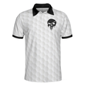 Golf Ball Pattern Skull Polo Shirt Black And White American Flag Polo Shirt Best Golf Shirt For Men - 3