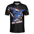 Work hard Golf harder Albatross American Flag Polo Shirt Golf Shirt For Men Gift For Golfers - 2