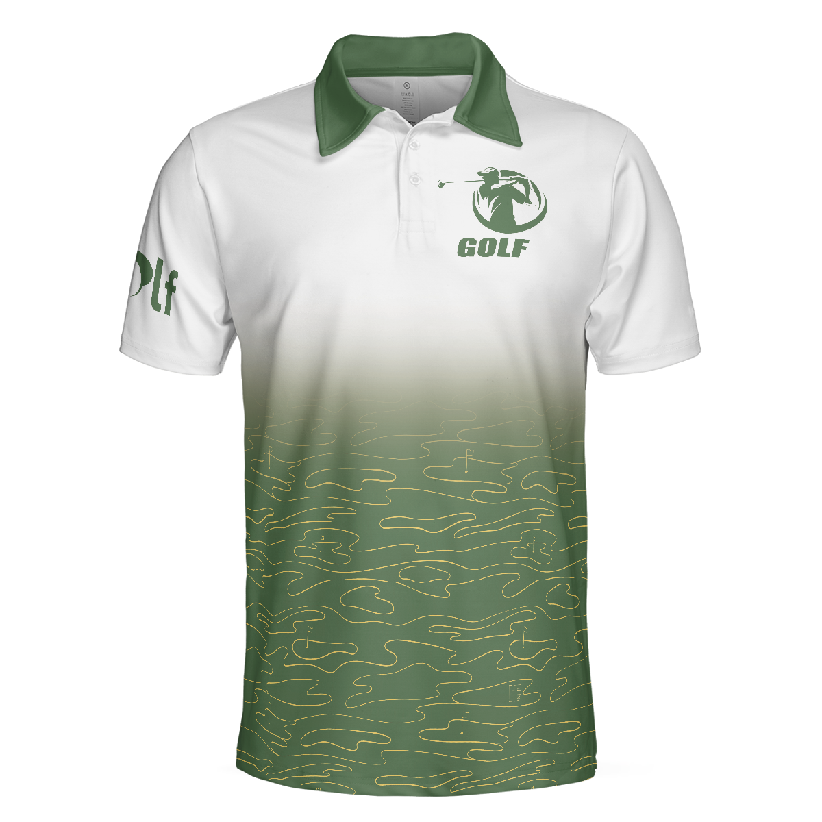 Elegant Born To Golf Forced To Work Golf Polo Shirt White And Green Golf Shirt For Men - 3