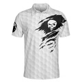 The Golf Skull Short Sleeve Golf Polo Shirt Black And White Golf Pattern Ripped Skull Polo Shirt Best Golf Shirt For Men - 3