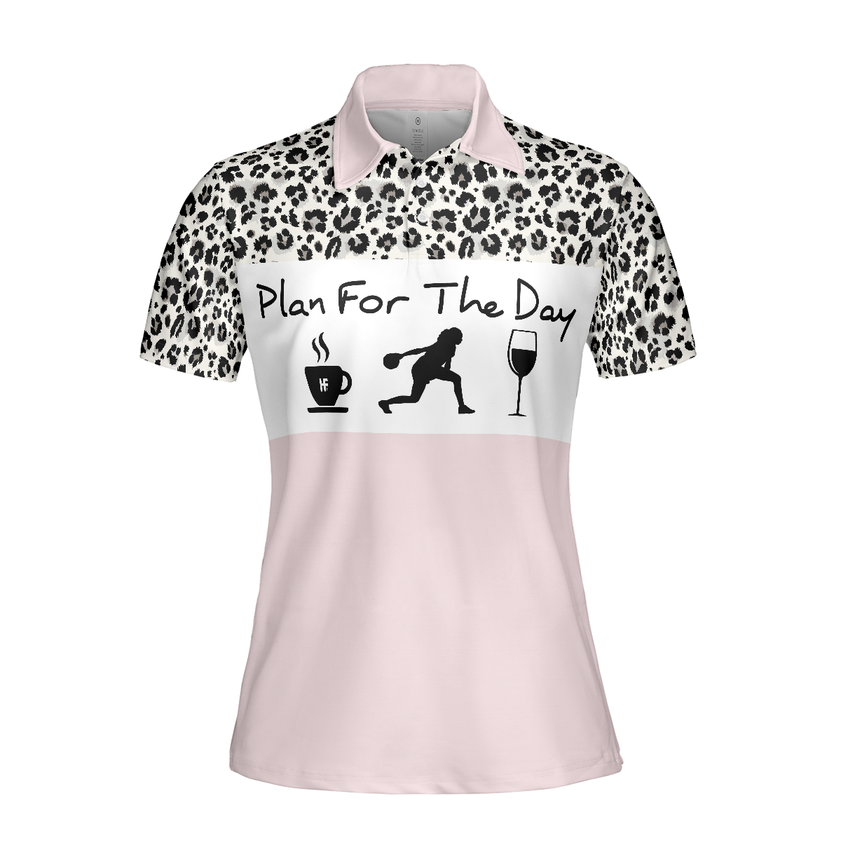 Plan For Bowling Short Sleeve Women Polo Shirt Leopard Pattern Polo Shirt For Ladies Best Bowling Gift For Female - 3