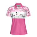 Pink Zebra Pattern Golf Girl Heartbeat Golf Short Sleeve Women Polo Shirt Best Pink Golf Shirt For Ladies - 3