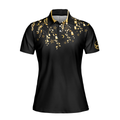 Elegant Gold Pattern Queen Of The Green Golf Short Sleeve Women Polo Shirt Unique Female Golf Gift - 3